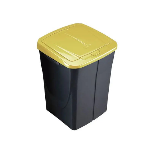 Papelera Ecobin antracita 45 L con tapa amarilla