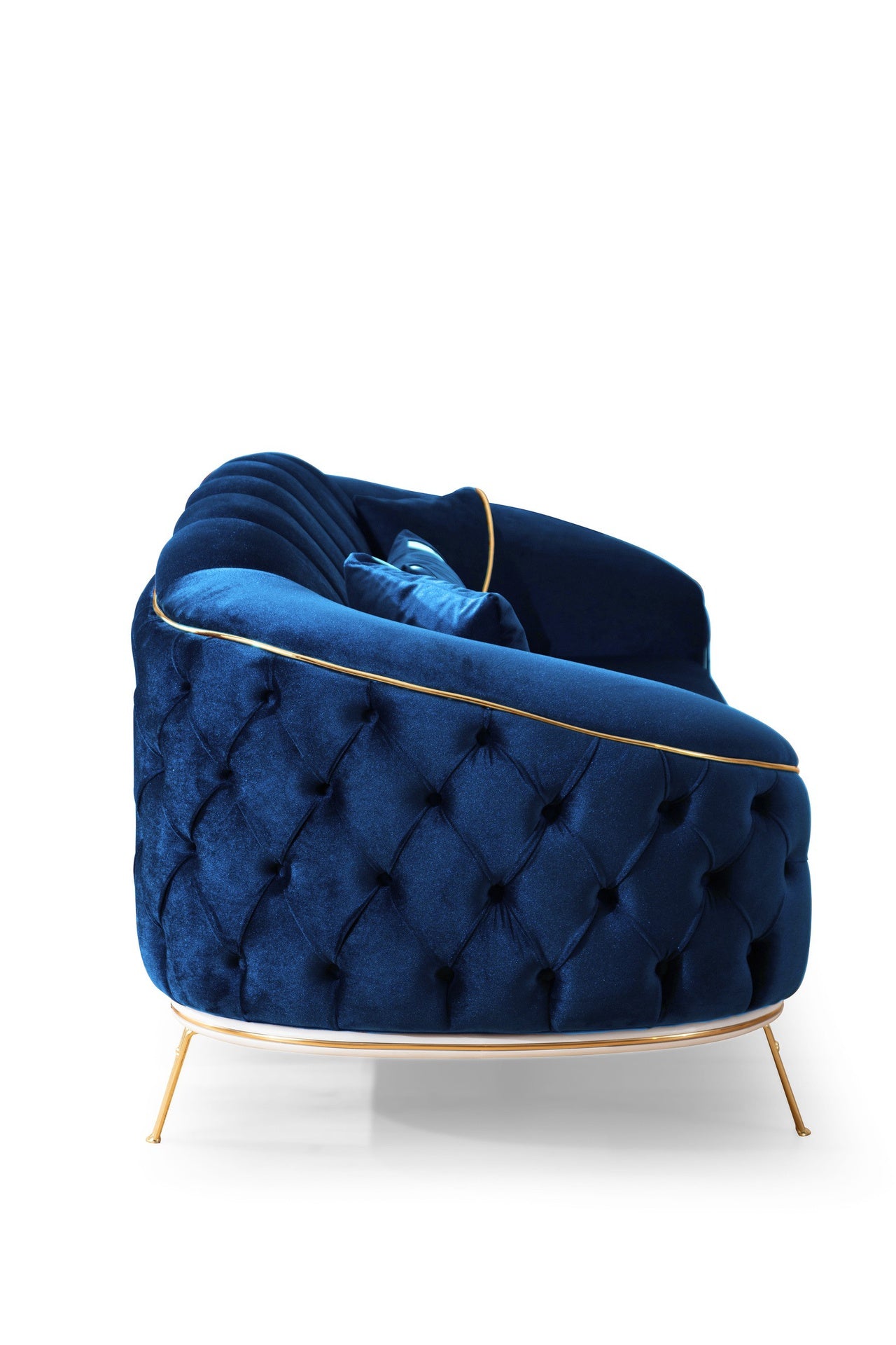 Divano 3 posti blu 250x88x88 cm