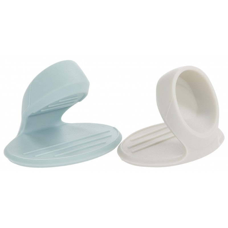 Mini blue/grey silicone pot holder