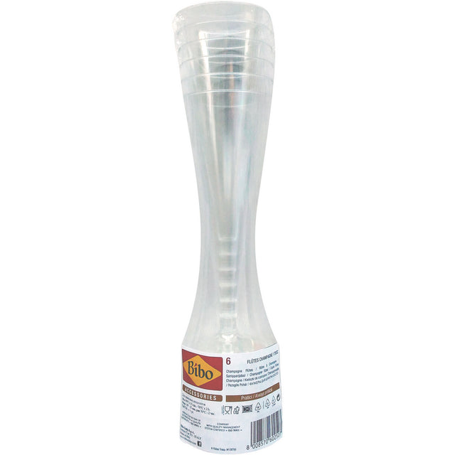 Juego de 6 vasos flauta 170cc.