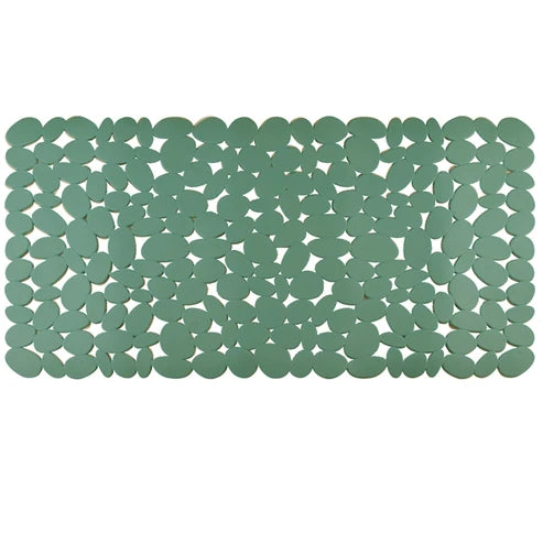 Tappeto doccia e vasca Sassolini antiscivolo  salvia con ventose 35 × 70 cm