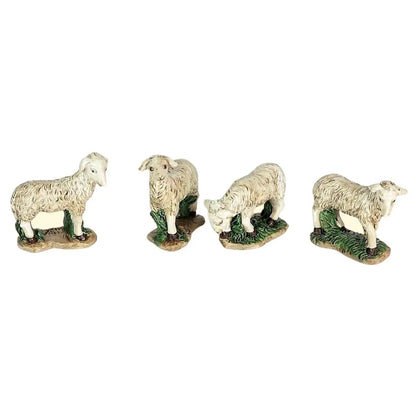 Pecora per presepe in resina 5 × 2 × H5 cm – 1 pezzo assortito