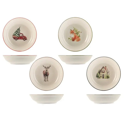 Coppetta in porcellana natalizia 14 cm - 1 pezzo assortito