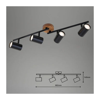 Muritz Spot Bar 4xGU10 68 cm black/wood