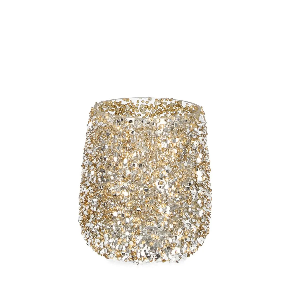 Portacandela Brillant in vetro oro Ø10 × H12 cm