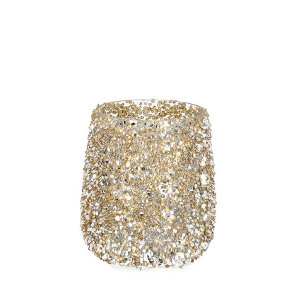 Portacandela Brillant in vetro oro Ø10 × H12 cm