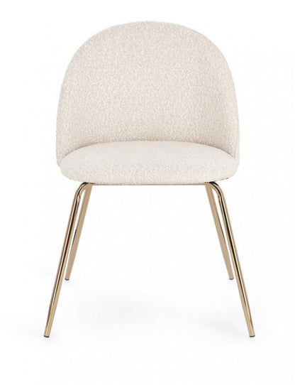 4x Sedia oro/avorio 49x55x77h 46h1 in bouclé