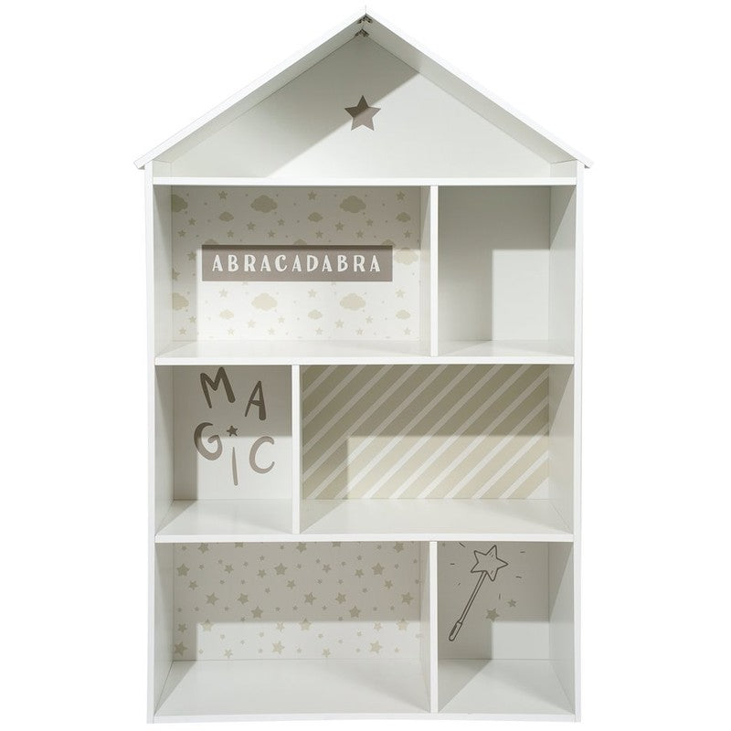 Home bookcase 7 compartments Bookshelf House grey
