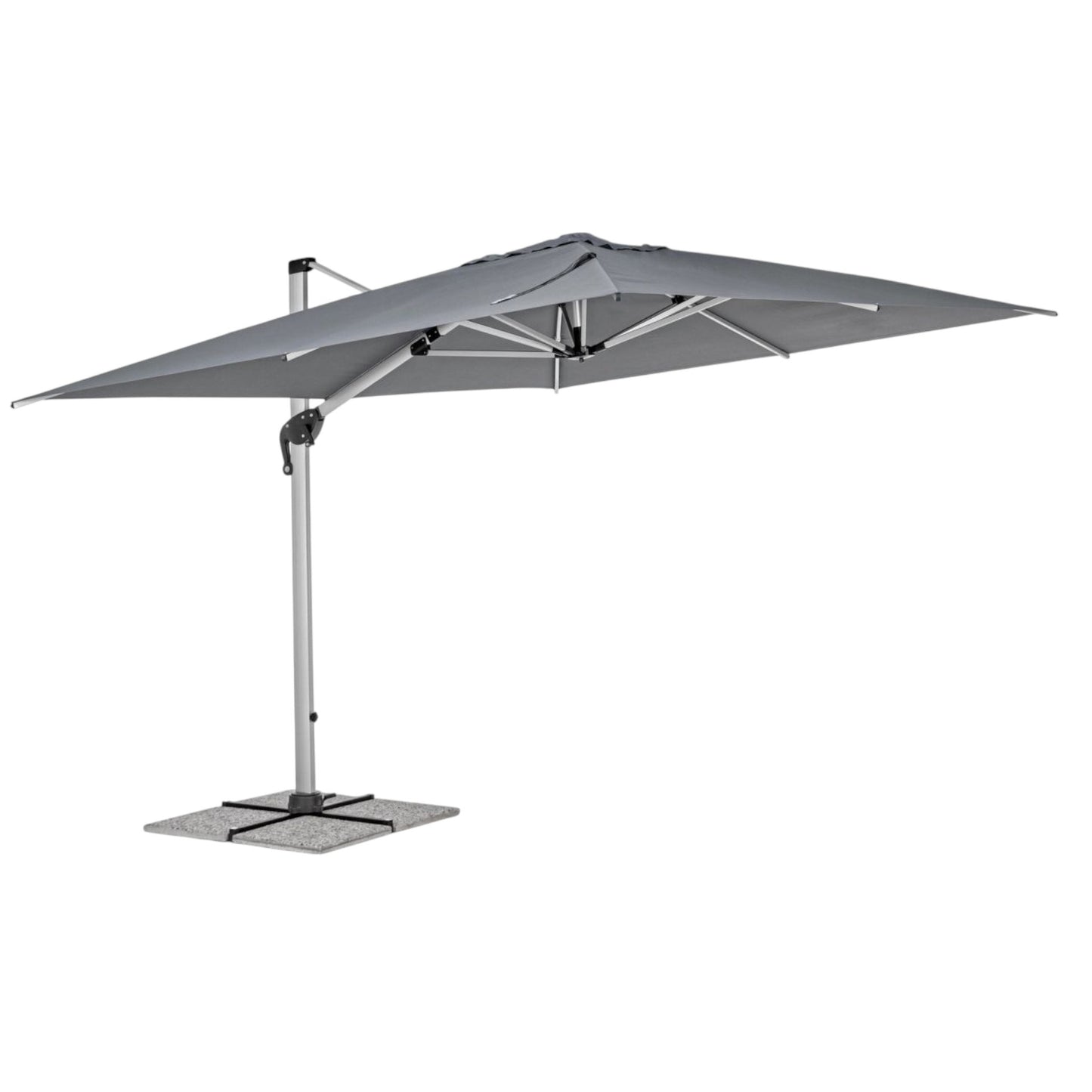 Ines dunkelgrauer Aluminium-Armschirm 3x4m