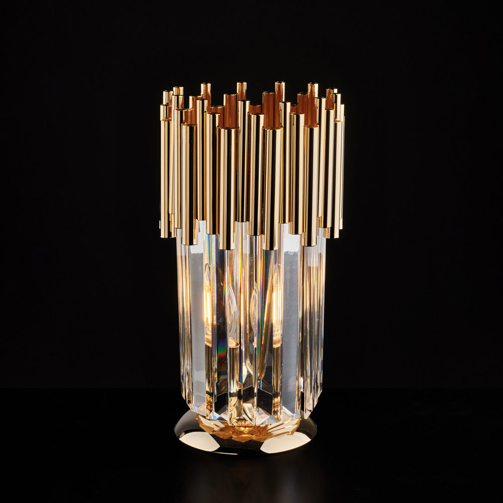 Lumetto in ferro dorato con strass 1 luce H.30 - Ø16