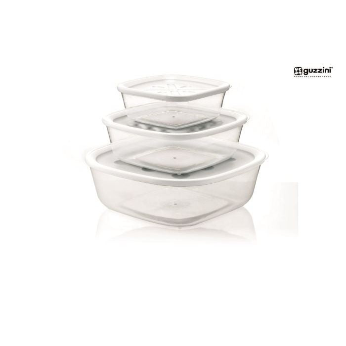 Set 3 contenitori da 570 cc/1400 cc/2950 cc colore bianco