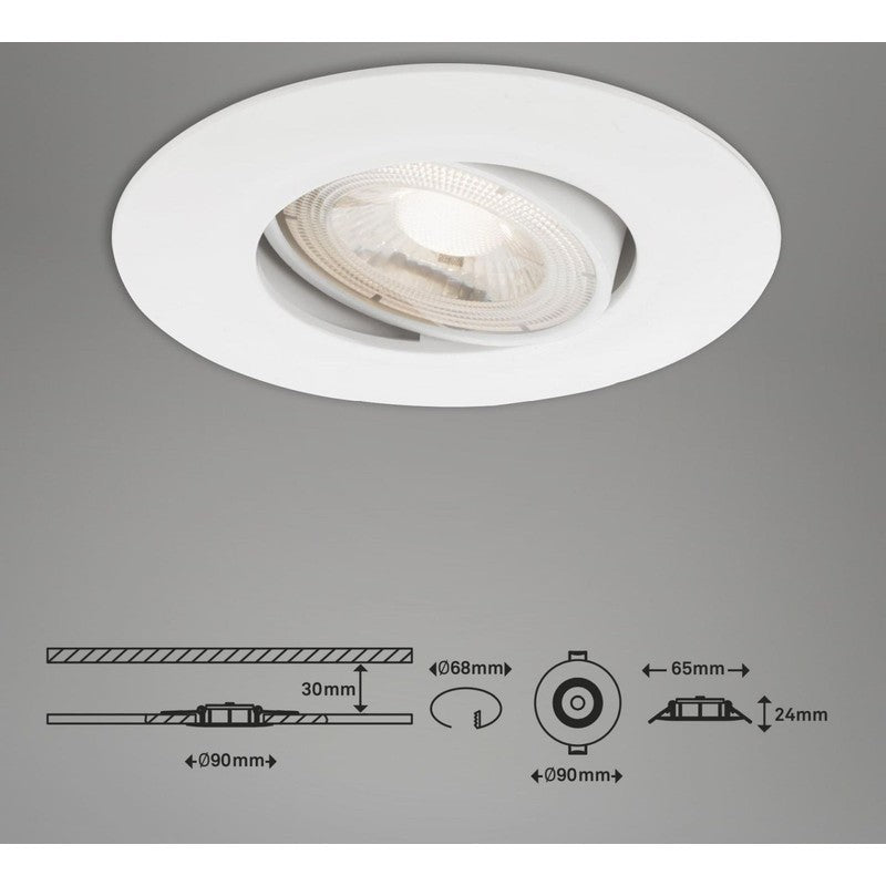 Kulana verstellbarer LED-Einbaustrahler 9 cm 5 W 460 lm weiß