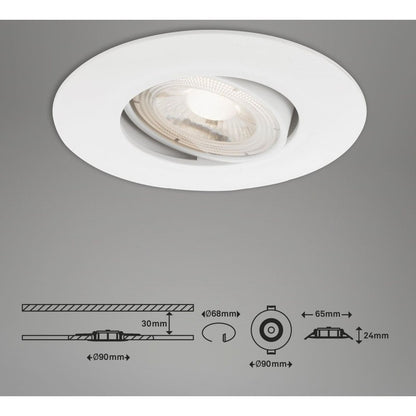 Kulana verstellbarer LED-Einbaustrahler 9 cm 5 W 460 lm weiß