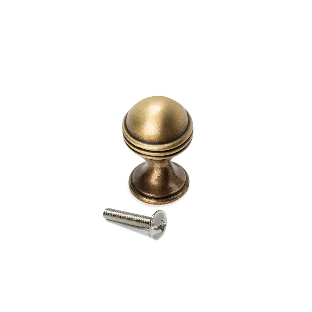 Budapest furniture knob D22 mm, Zamak, Antique gold