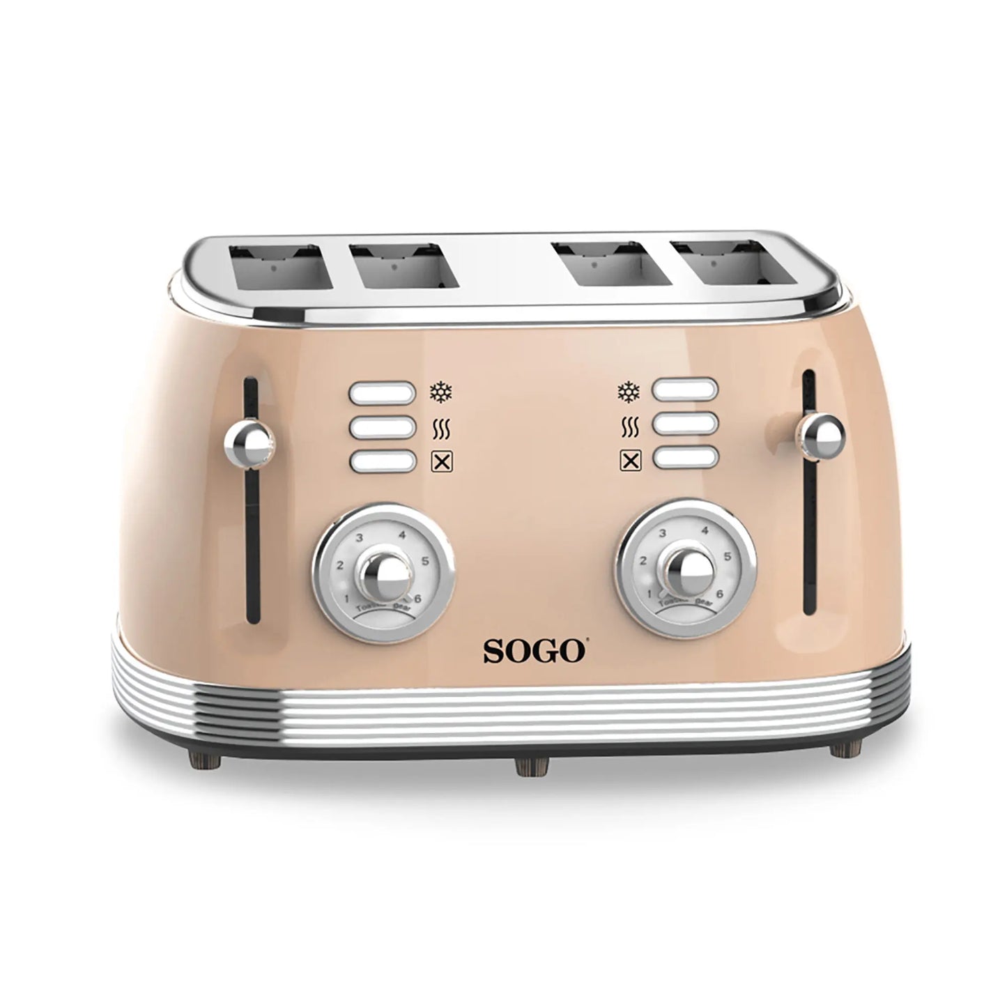 Tostadora retro beige 1500W 4 ranuras