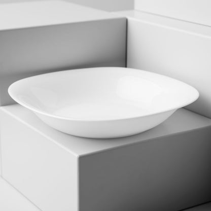 Luminarc Plato hondo Carine blanco 21x21 cm en vidrio templado