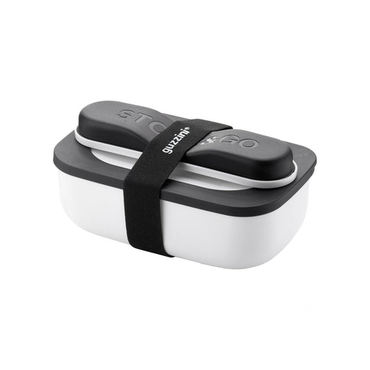 Lunch box set with white cutlery 900 ml
