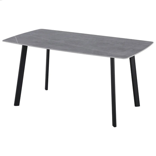 Tavolo Quincy 150x85x75 cm top in ceramica grigio opaco
