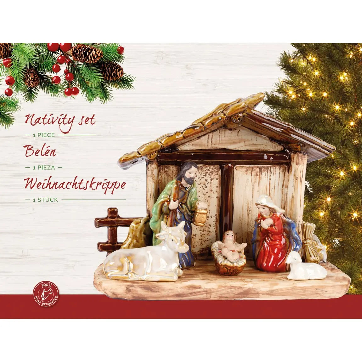 Natività con capanna in porcellana 27 × 11 × H20 cm