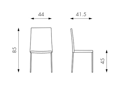 4x Sedia in similpelle marrone 41,5x485h cm
