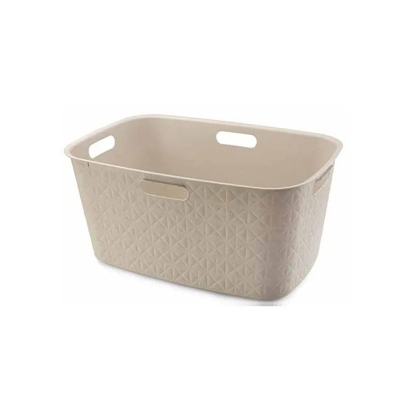 Cream laundry basket 45l cm 57x37x27 h