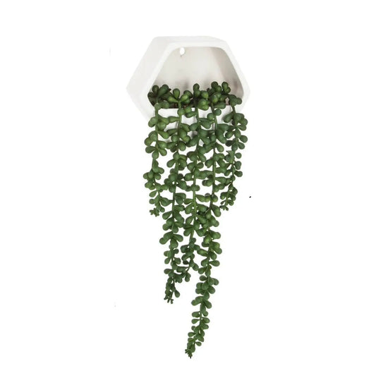 Planta artificial de pared con maceta de hormigón h45