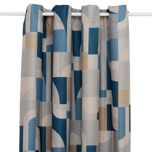 Cortina opaca estampada Elena 135x260 cm en azul