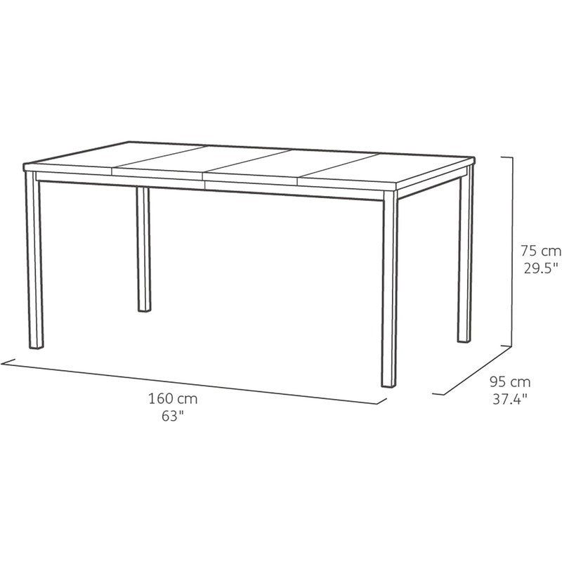 Keter Mesa Porto imitación madera grafito 160x95x75 cm h