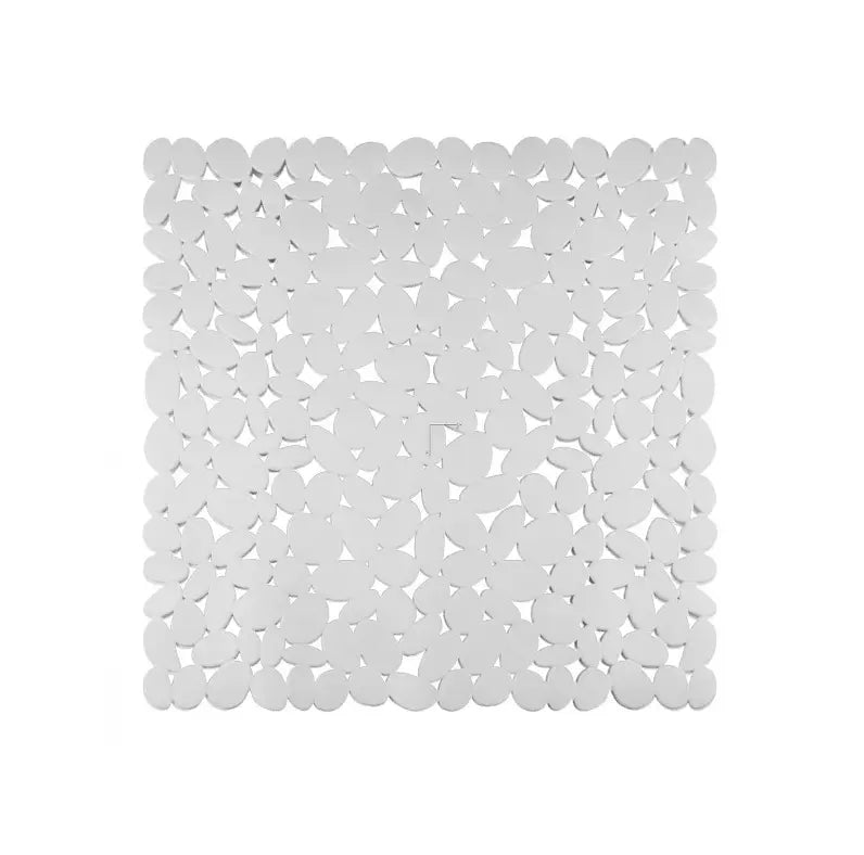 Tappeto doccia Sassolini bianco antiscivolo con ventose 54 × 54 cm