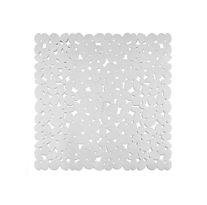 Tappeto doccia Sassolini bianco antiscivolo con ventose 54 × 54 cm