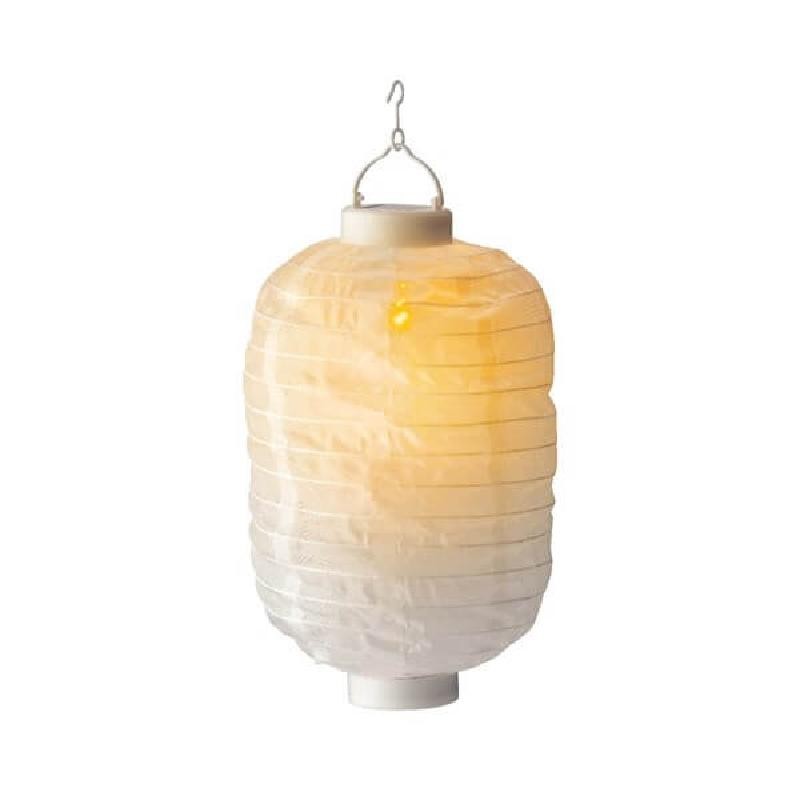 Lanterna solare in nylon bianca Ø20 × H30 cm 30 LED