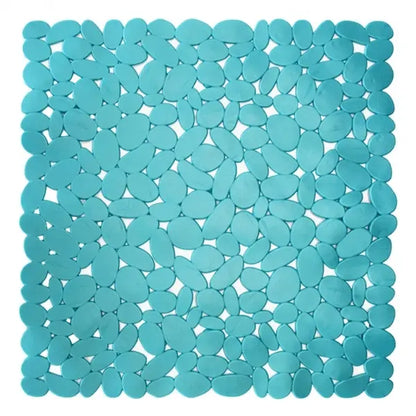 Tappeto doccia Sassolini azzurro antiscivolo con ventose 54 × 54 cm