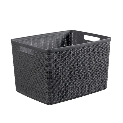 Cesta de yute Curver rectangular gris 20l cm 36x28x23 h
