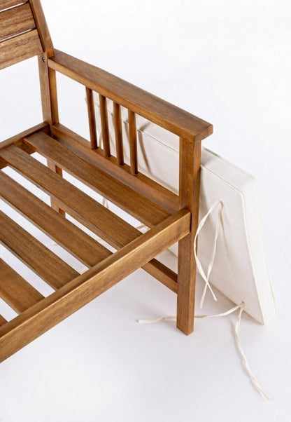 Outdoor lounge set in acacia wood Noemi with cushions