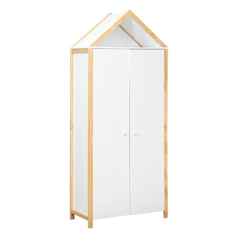 Armario dormitorio madera blanco Kima 86x204,5 cm