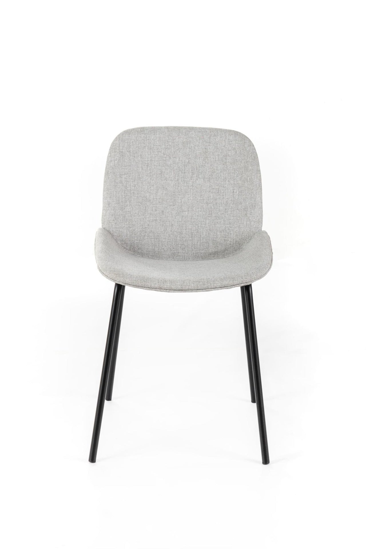 4x Sedia in Tessuto Grigio Chiaro con Gambe in Legno 57x46xH80 cm