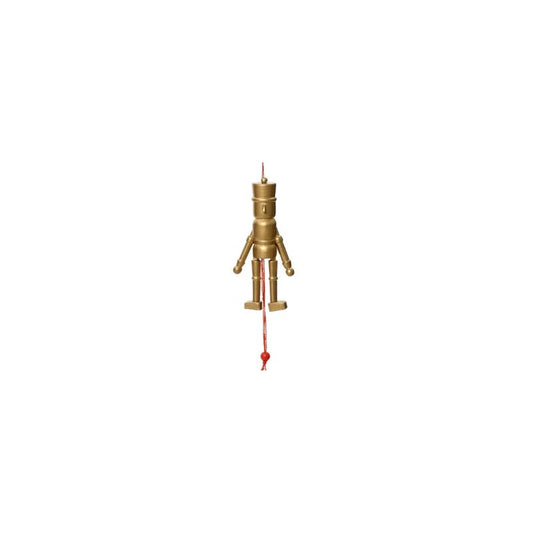 Schiaccianoci natalizio in legno oro H12 cm