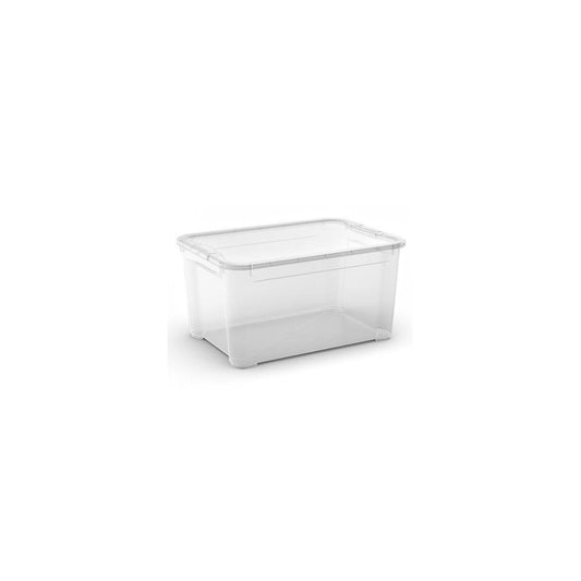 Transparent plastic container with lid L 47l cm 55.5x39x28.5 h