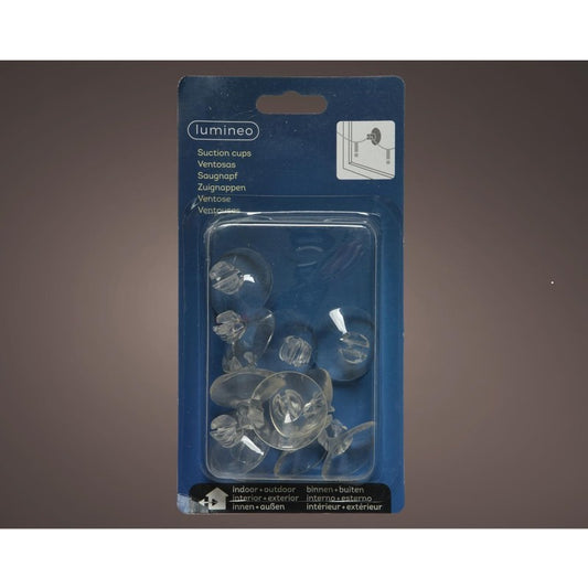 Set 12 ventose trasparenti 3.5 × 3.5 × 1.5 cm