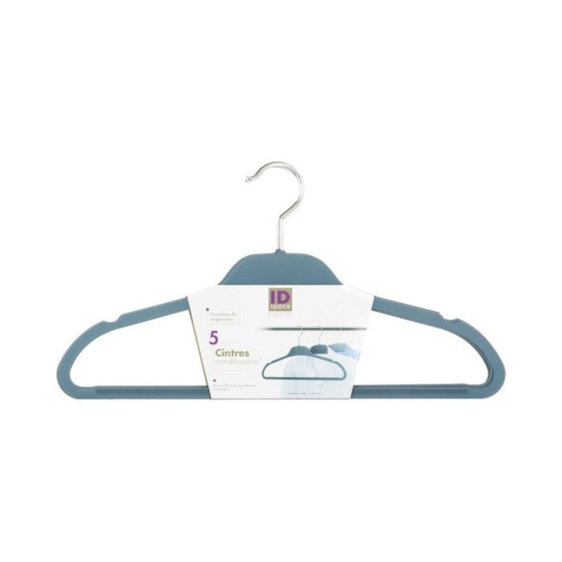 Set of 5 non-slip hangers