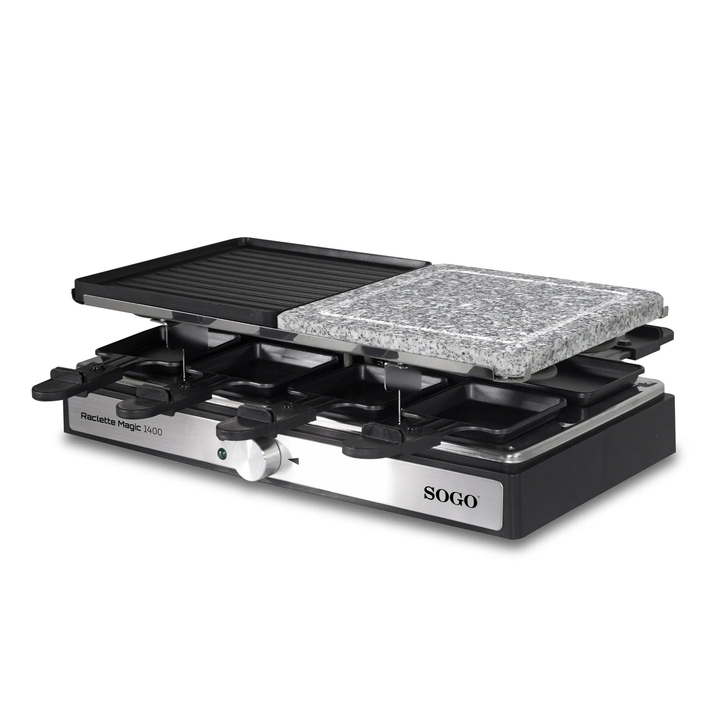 3-in-1-Raclette-Grill 1400 W 42 x 21 cm