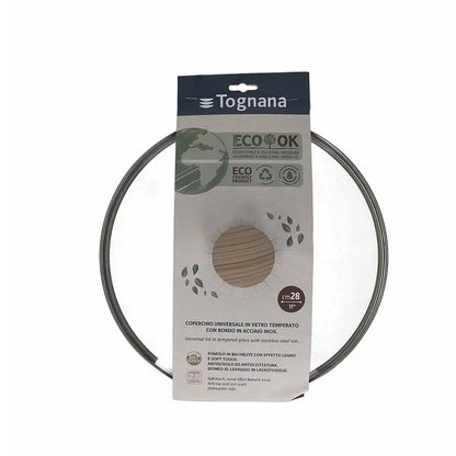 Coperchio in vetro trasparente con foro vapore Eco Tortora 26 cm