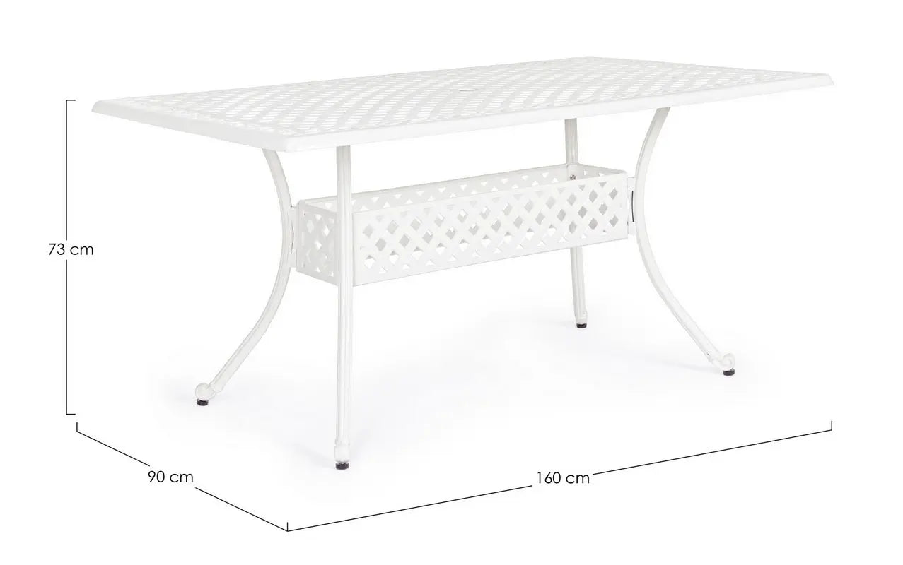 Rectangular outdoor table Ivrea white 90x160 cm