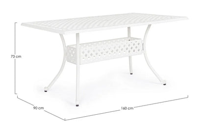 Rectangular outdoor table Ivrea white 90x160 cm