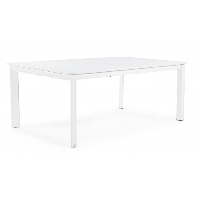 Konnor Tisch aus weißem Aluminium 200-300x110x76h cm