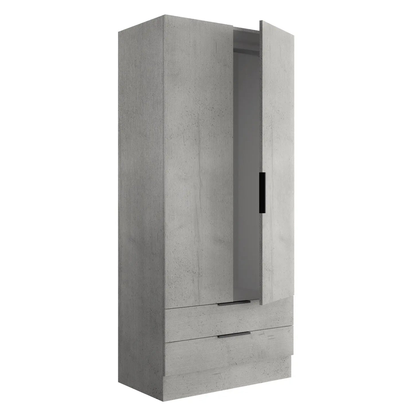 Composad cement wardrobe with 2 doors and 2 drawers 82x46x184h cm