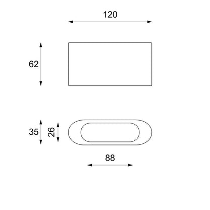 Tavolino moderno pietra beige cm 120 x 62 x h 35
