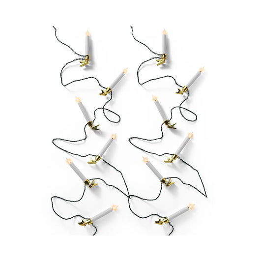 Catena luminosa LED con candele H13,5 cm da esterno