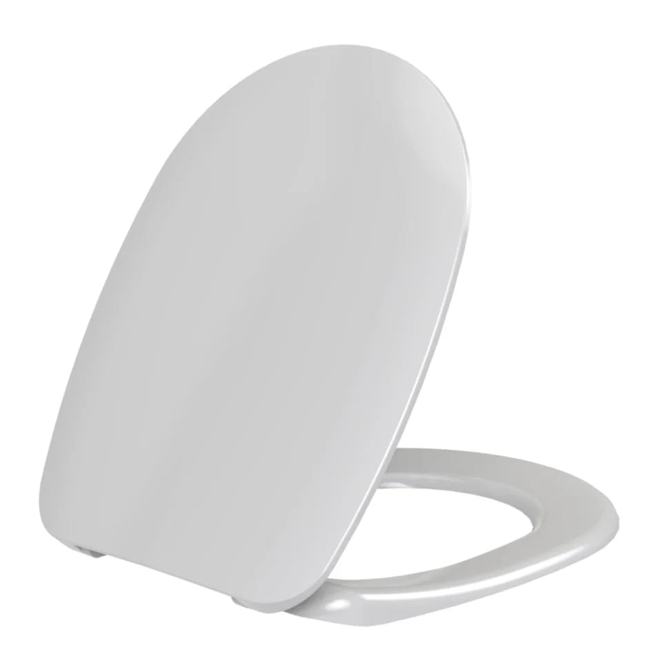 Sedile WC universale Passepartout Saniplast bianco in termoindurente con cerniere inox H050