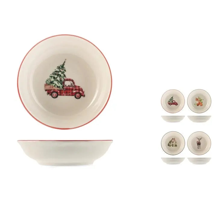Coppetta in porcellana natalizia 14 cm - 1 pezzo assortito